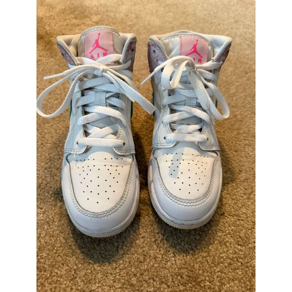 Jordan 1 Mid Paint Drip DD1666-100 GS Size 5.5/Womens 7 - Picture 4 of 11